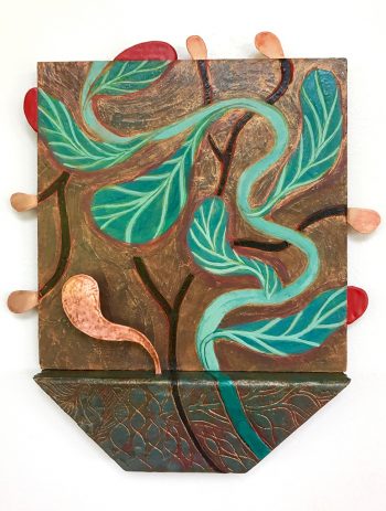 "Song of the Seaweed" by Limor Farber | oil, encaustic, copper on wood