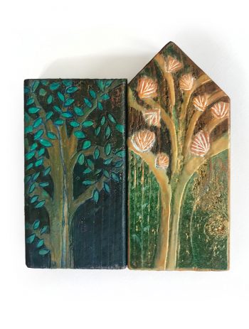 "Trees" by Limor Farber | mixed media encaustic on wood